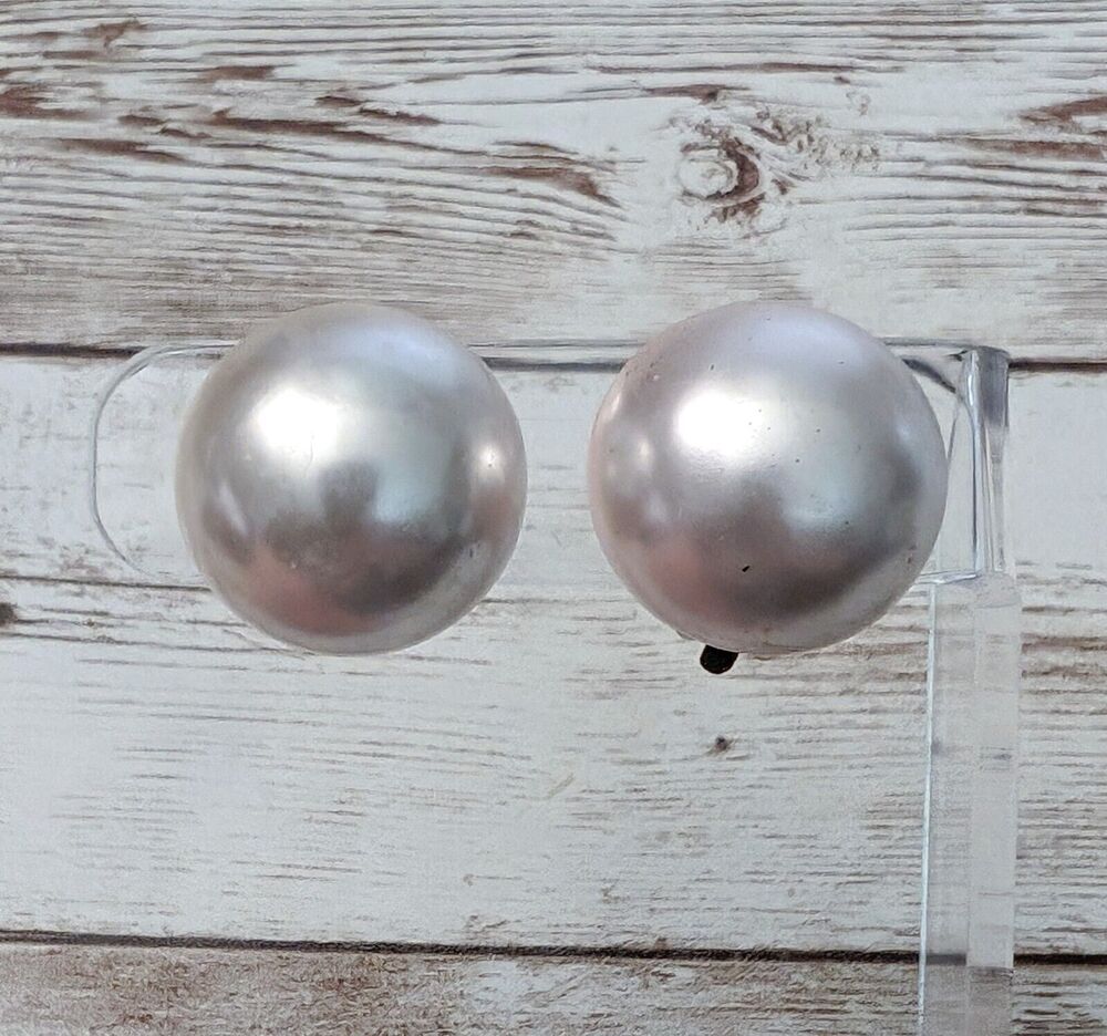 Vintage Clip On Earrings - 7/8" Domed - Condition & Color Issues